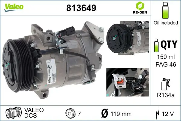 Handler.Part Compressor, air conditioning Valeo 813649 1