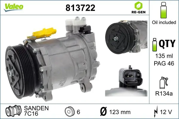 Handler.Part Compressor, air conditioning Valeo 813722 1