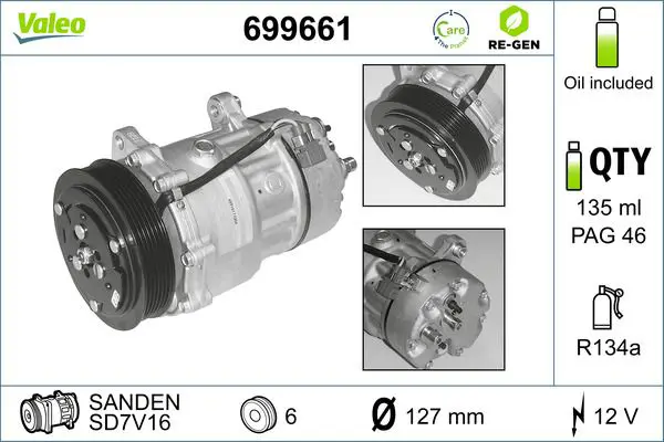 Handler.Part Compressor, air conditioning Valeo 699661 1