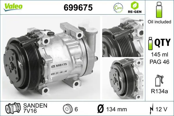 Handler.Part Compressor, air conditioning Valeo 699675 1