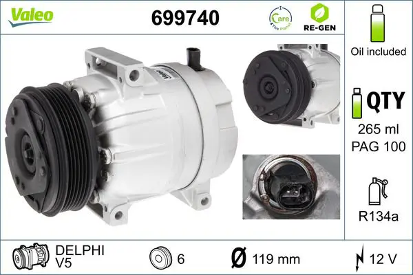 Handler.Part Compressor, air conditioning Valeo 699740 1