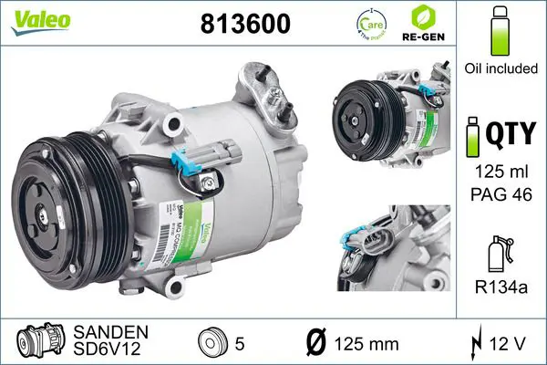 Handler.Part Compressor, air conditioning Valeo 813600 1