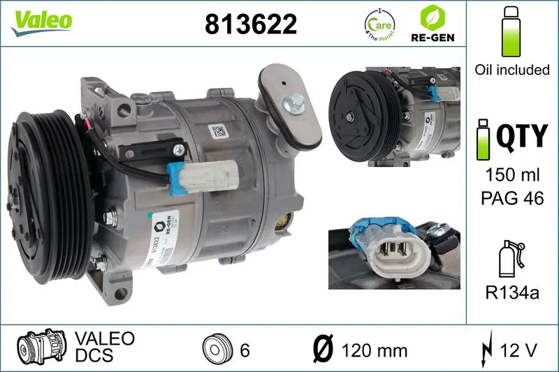 Handler.Part Compressor, air conditioning Valeo 813622 1