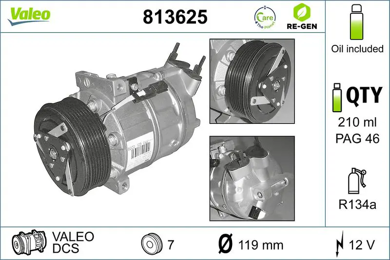 Handler.Part Compressor, air conditioning Valeo 813625 1