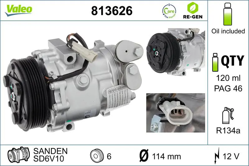 Handler.Part Compressor, air conditioning Valeo 813626 1