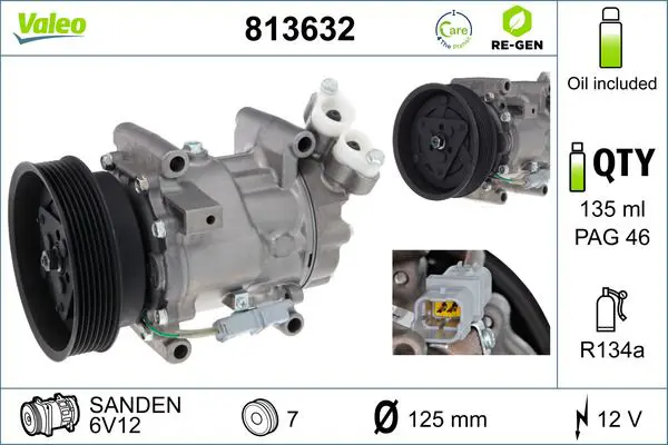 Handler.Part Compressor, air conditioning Valeo 813632 1