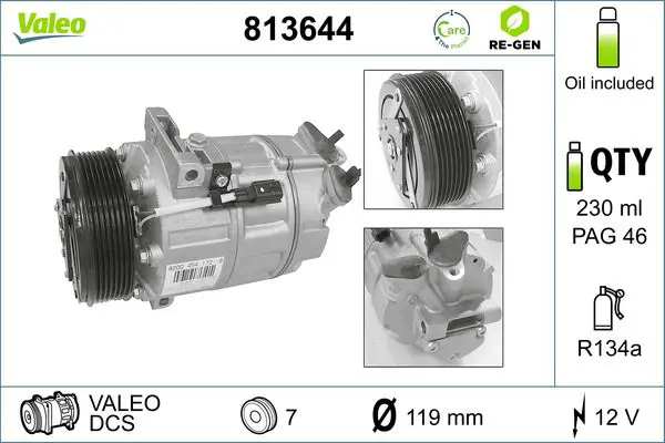 Handler.Part Compressor, air conditioning Valeo 813644 1