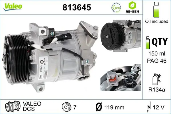 Handler.Part Compressor, air conditioning Valeo 813645 1