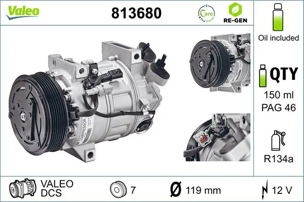 Handler.Part Compressor, air conditioning Valeo 813680 1