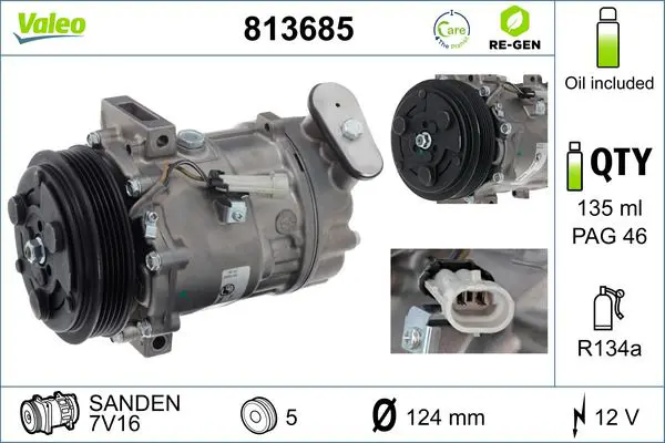 Handler.Part Compressor, air conditioning Valeo 813685 1