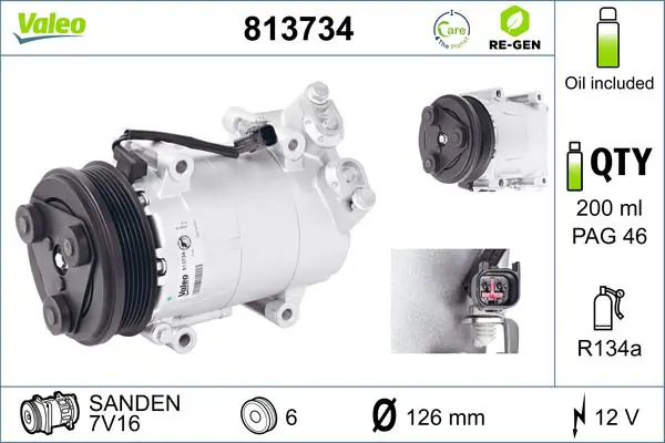 Handler.Part Compressor, air conditioning Valeo 813734 1