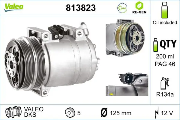 Handler.Part Compressor, air conditioning Valeo 813823 1