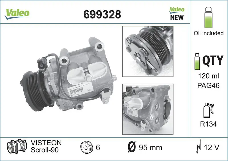 Handler.Part Compressor, air conditioning Valeo 699328 1