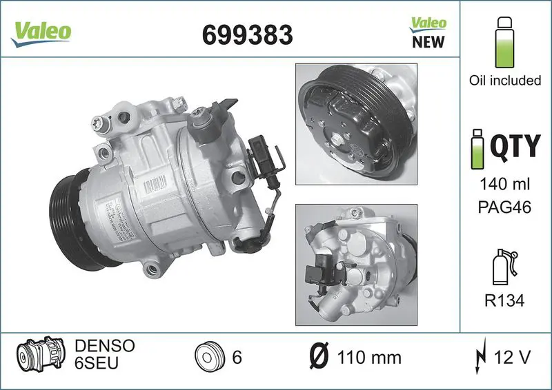 Handler.Part Compressor, air conditioning Valeo 699383 1