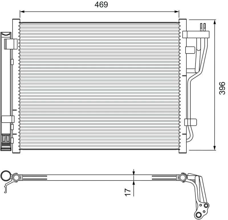 Handler.Part Condenser, air conditioning Valeo 814070 1