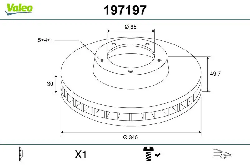 Handler.Part Brake disc Valeo 197197 1