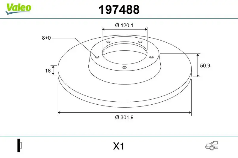 Handler.Part Brake disc Valeo 197488 1