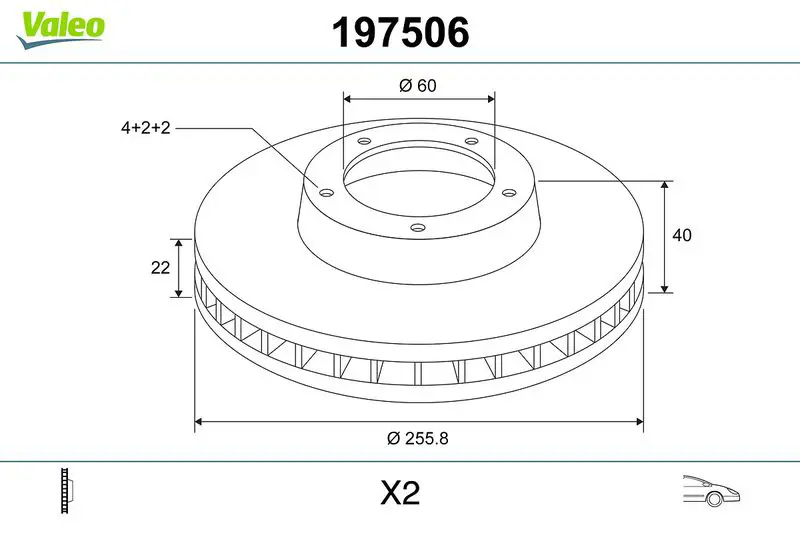 Handler.Part Brake disc Valeo 197506 1