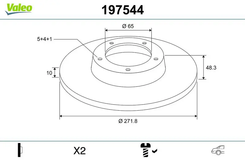 Handler.Part Brake disc Valeo 197544 1