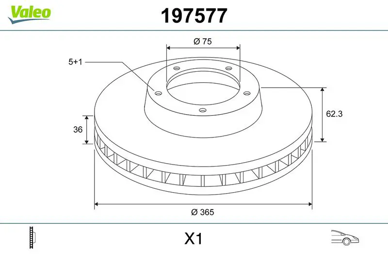 Handler.Part Brake disc Valeo 197577 1