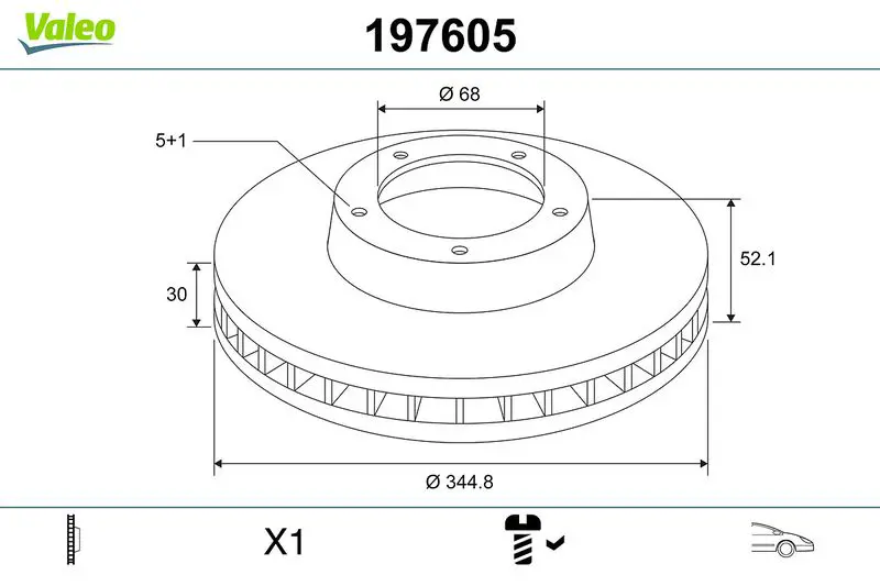 Handler.Part Brake disc Valeo 197605 1