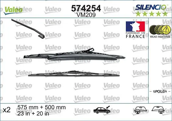 Handler.Part Wiper blade Valeo 574254 2