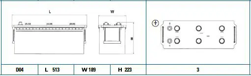 Handler.Part Starter battery EXIDE EG1403 2