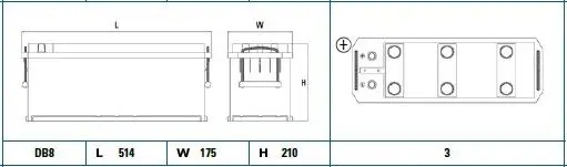 Handler.Part Starter battery EXIDE EG1355 2