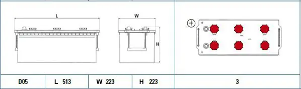 Handler.Part Starter battery EXIDE ED1803 2