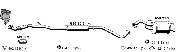 Handler.Part Exhaust system ERNST 280005 1