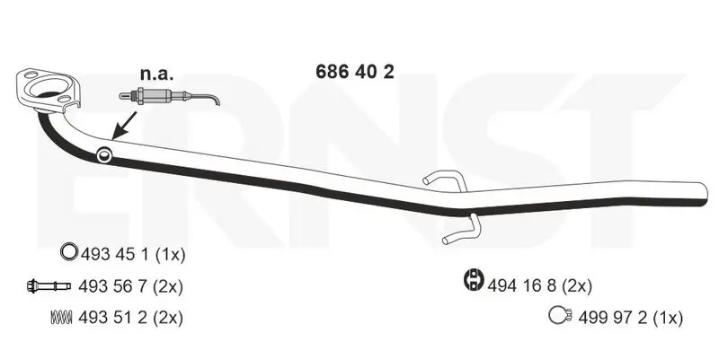 Handler.Part Exhaust pipe ERNST 686402 1