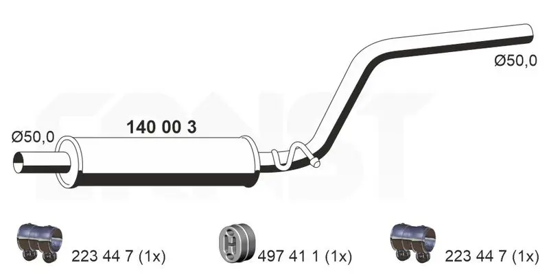 Handler.Part Middle silencer ERNST 140003 1