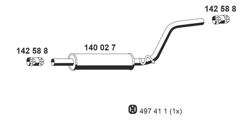 Handler.Part Middle silencer ERNST 140027 1