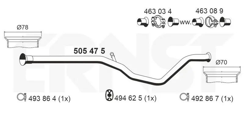 Handler.Part Exhaust pipe ERNST 505475 1