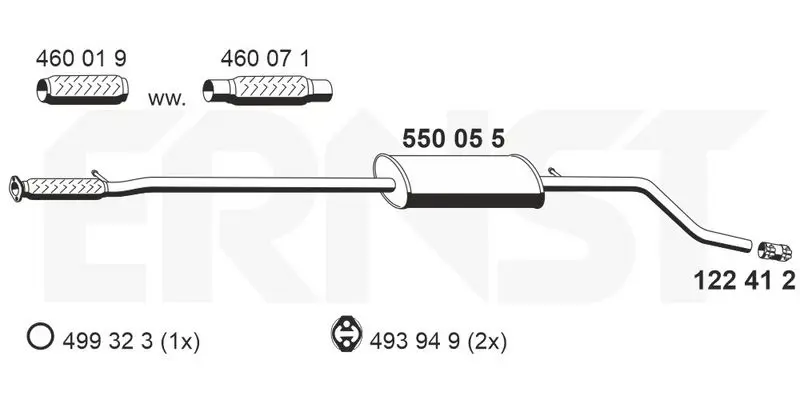 Handler.Part Middle silencer ERNST 550055 1