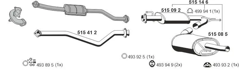 Handler.Part Exhaust system ERNST 090154 1