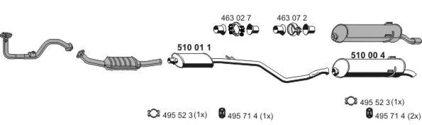 Handler.Part Exhaust system ERNST 090011 1