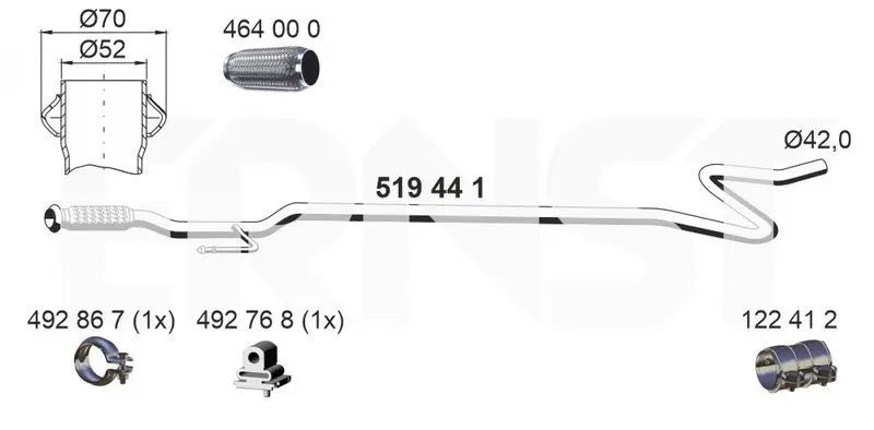 Handler.Part Exhaust pipe ERNST 519441 1