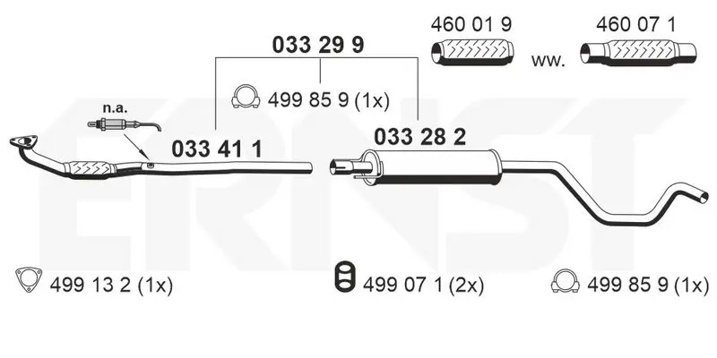 Handler.Part Middle silencer ERNST 033299 1