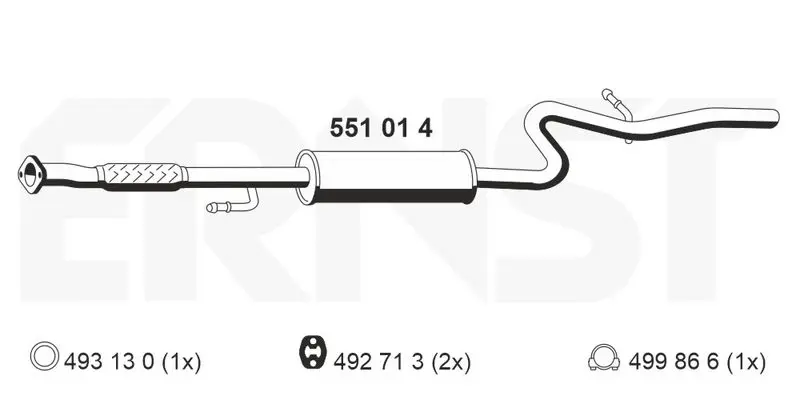 Handler.Part Middle silencer ERNST 551014 1