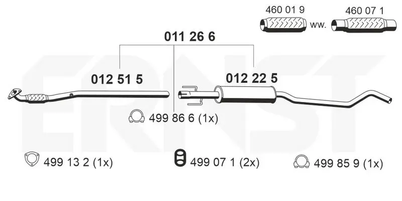 Handler.Part Middle silencer ERNST 011266 1