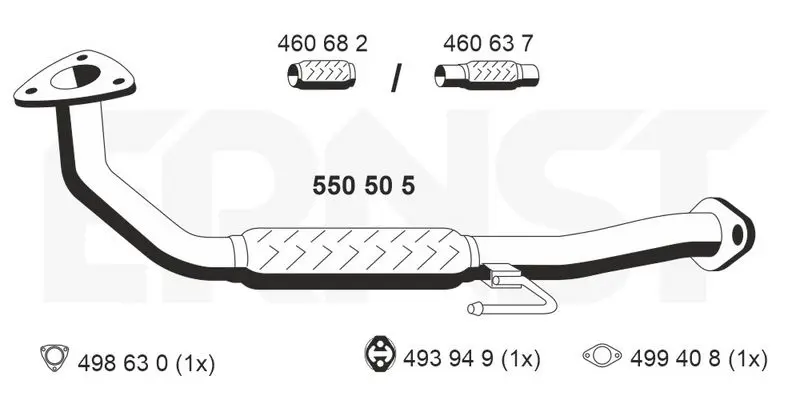 Handler.Part Exhaust pipe ERNST 550505 1