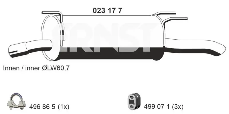 Handler.Part End silencer ERNST 023177 1