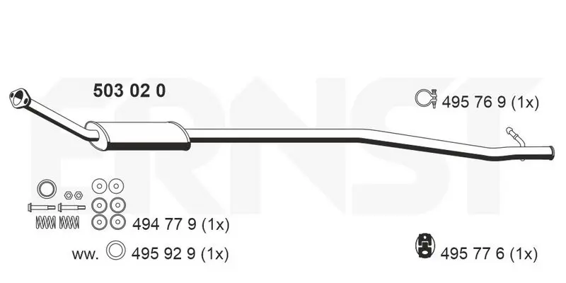 Handler.Part Middle silencer ERNST 503020 1