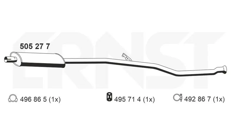 Handler.Part Middle silencer ERNST 505277 1