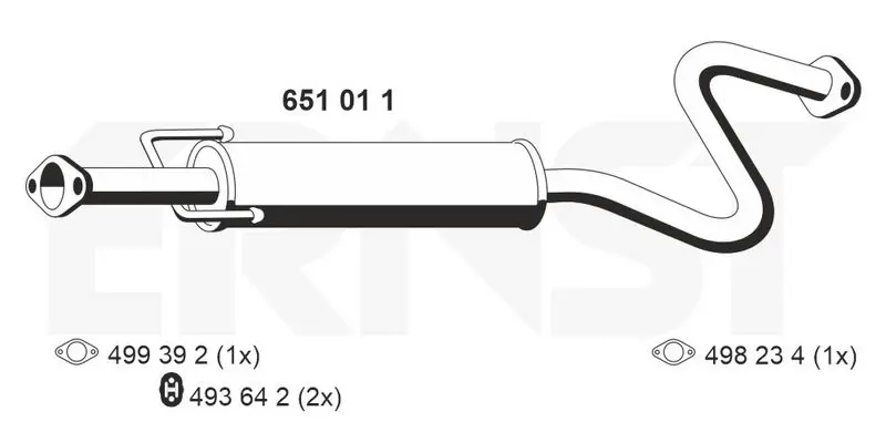 Handler.Part Middle silencer ERNST 651011 1