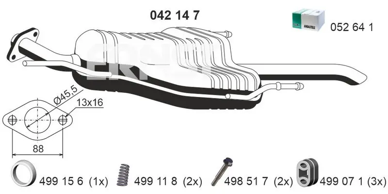 Handler.Part End silencer ERNST 042147 1