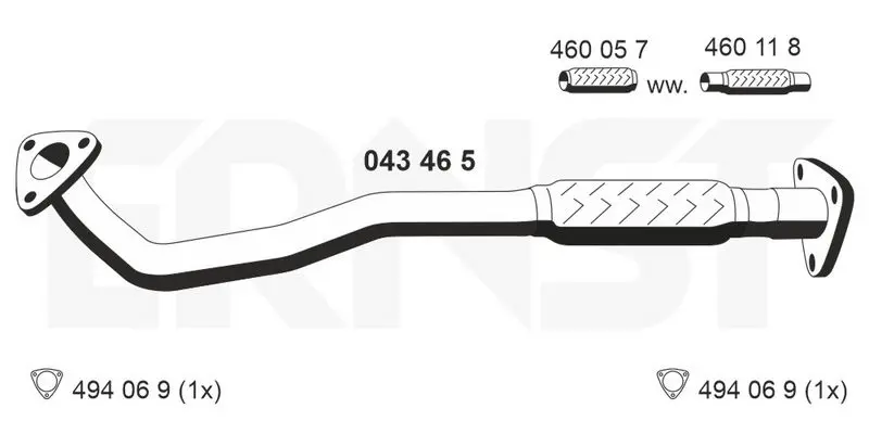 Handler.Part Exhaust pipe ERNST 043465 1