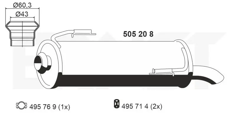 Handler.Part End silencer ERNST 505208 1