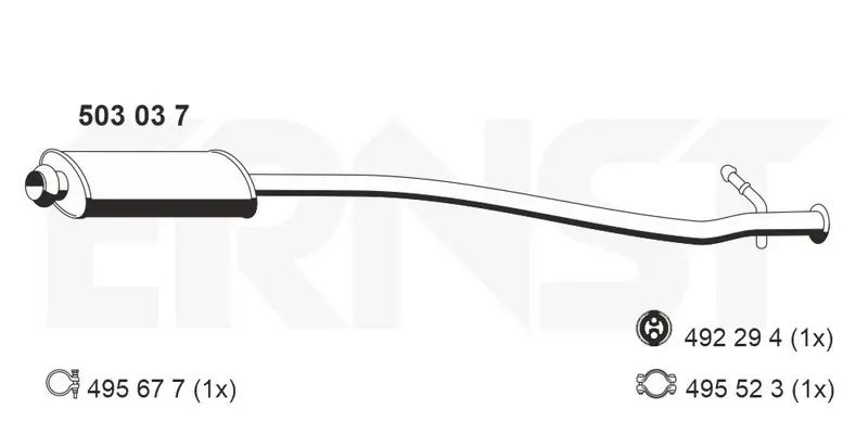 Handler.Part Middle silencer ERNST 503037 1